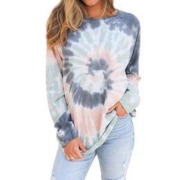 Autumn Tie Dye Sweatshirt Women Long Sleeve Female Sweatshirt Tie Dye Sweat Shirt Pullover Tiedye Sweatshirts For Women 201202