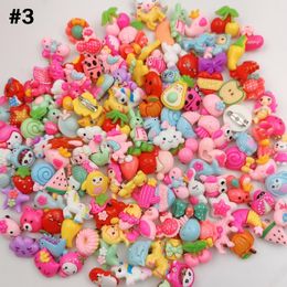 100 Pcs/Lot Cute Cartoon Resin Brooch Flower Animal Ice Cream Neckline Pin Fixed Clothes Children Accessory Gift Kids Jewelry W220423