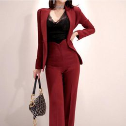 Women's Two Piece Pants Sets Womens Outfits Women's Autumn And Winter Office OL Professional Temperament Waist Slimming High SuitWomen's