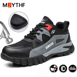 Male Indestructible Shoes Anti-smashing And Anti-stab Safety Shoes Men Steel Toe Shoes Work Sneakers Wear-resistant Men