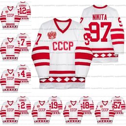 VipCeoA3740 Russia Hockey Classic CCCP White 75th Anniversary Jersey 97 Gusev Nikita 57 Nikishin Alexander 19 Eric O'Dell 18 Corban Knight 4 Gavrikov 12