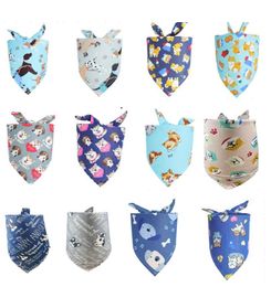 Wholesale 30pcs/lot Dog Apparel Mix 30 Colors Adjustable Dog Puppy Pet bandanas Collar Cotton PV02