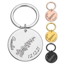 Custome Original Keychains Personalised Keychain for Men Women Couple Car Key Pendant Boyfriend Gift Key Ring Jewelrly
