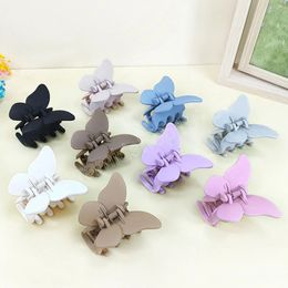 Candy Colour Frosted Geometric Butterfly Hair Claws Clips Women Girls Elegant Clamps Hairpins Headband Fashion Accessories