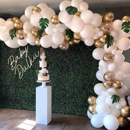 Other Event & Party Supplies 98Pcs White Balloon Garland Arch Kit Gold Confetti 220823