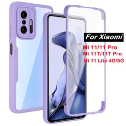 360 Double-Sided Clear Phone Cases for Xiaomi 11 Lite 5G Redmi 10 Pro Shockproof Camera Lens Screen Full Protection Bumper Cover