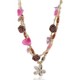 customizable charm NZ - Customizable Bohemian Summer Beach Necklace Pendant Natural Sea Shells Pearl Charm Chain Necklace