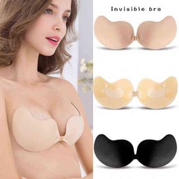 5PC Silicone Wing Bra Self Adhesive Strapless Invisible Silicone Pasty Sticki Bra Chest Nipple Pasties Nipple Pads Y220725