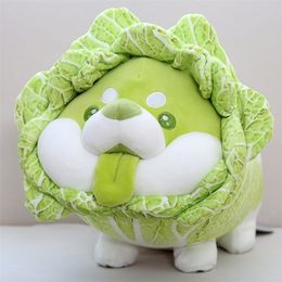 Cabbage Shiba Inu Dog Cute Vegetable Fairy Anime Plush Toy Fluffy Stuffed Plant Soft Doll Kawaii Pillow Baby Kids Toys Gift 220707