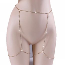 Belts Fashion 1PC Sexy Rhinestone Leg Chain Body Jewellery Sandy Beach Shining Waist Belly Chains Trendy Thigh ChainBelts