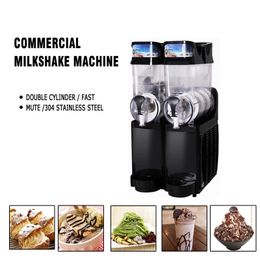 15Lx2 Double Cylinder Frozen Snow Mud Machine/Commercial Snows Ice Melting Machines Juice Container/ Beverage Drink Slush