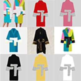 Womens Designer 100% Pure Cotton Bathrobe Men Women Brand Sleepwear Kimono Warm Bath Robes Home Wear Unisex Bathrobes Top Quality 7 Colours