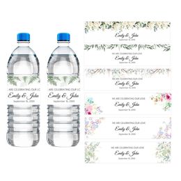 30pcs Personalized Wedding Anniversary Labels Stickers Customized Name Text Water Bottle Sticker Birthday Party Decor 220613