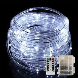 100 LED Rope Lights Indoor Outdoor USB Powered Twinkle Tube Fairy with Remote for Wedding Christmas Party Decors Y201020