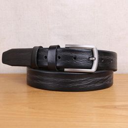 Belts 33mm Men's Belt 100% Genuine Leather Casual Classic Pin Buckle Working Business Dress Retro Fashion Jeans BeltBelts