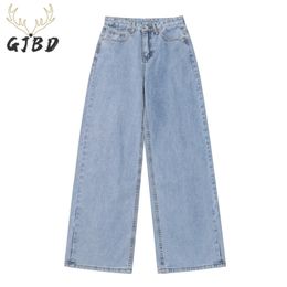 Women's Jeans Wide Leg Casual Streetwear Femme High Waist Trouser Vintage Baggy Fashion Straight Mom Denim Pants 220402