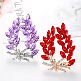 Pins Brooches Personality Wheat Ear Rhinestone Brooch Alloy Leaf Flower Corsage Fashion Clothing Accessories PinPins