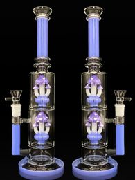 Vintage PUSLAR 16Inch mushroom Glass Bong hookah Water pipe Oil Dab Rigs smoking can put customer logo by UPS DHL CNE