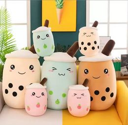 Bubble Tea Plush Toy Stuffed Animal Cute Food Cup Milk Boba Plush Soft Cushion Birthday Gift sxaug08