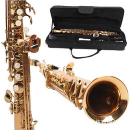 Professional performance grade lacquered gold brass sax soprano B flat saxophone high quality professional high sax