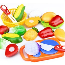Childrens Play House Toy Cut Fruit Plastic Vegetables Kitchen Baby Game Kids Pretend Playset Eonal Infant Toys 220628