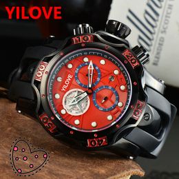 Sports Military Mens Watch 50mm Large Dial Black Gold Stainless Steel Case Rubber Fashion Clock Men's Luxury Sapphire Solid Buckle Presidential Mens Wristwatch