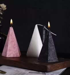 Nordic Geometric Cone Scented Candles Jasmine Rose Aromatherapy Essential Oil Candle Long Lasting Home Bedroom Candles FY5266