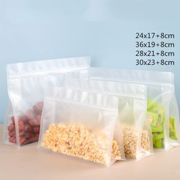 50pcs Frosted Plastic Bags Storage Food Baking Packaging Can Stand Waterproof Seal Jewellery Gift Supplies Bags
