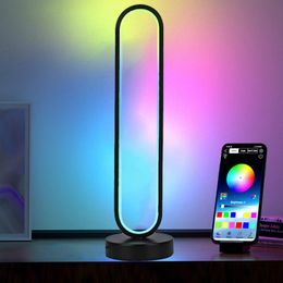 Night Lights Modern LED Floor Lamp Atmosphere RGB Standing Colourful Remote APP Control Indoor Bedroom Light Art Decor