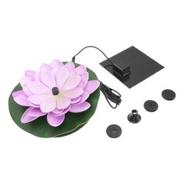 pond floating fountains Australia - Garden Decorations Fountain Solar Floating Water Lotus Lily Pump Flower Pond Powered Pool Decor Artificial Light Realistic Po Flowers Outdoo