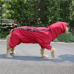 Golden Retriever Raincoat Large Big Dog Clothes Waterproof Clothing Jumpsuit Husky Labrador Samoyed Dog Rainwear Costume Outfit 201016