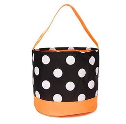 Halloween Bucket Basket Favors Polka Dot Bat Striped Polyester Candy Collection Bag Halloween Trick or Treat Pumpkin Bags 12 Designs FY3803 B0730x