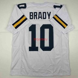 CHEAP CUSTOM New TOM BRADY Michigan White College Stitched Football Jersey ADD ANY NAME NUMBER