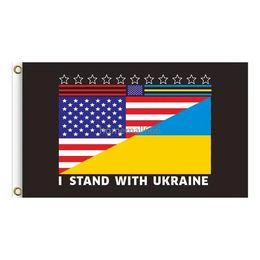 Party assembly flag Peace I stand with Ukraine Flag Support Ukrainian Banner Polyester 3x5 Ft DHL AA