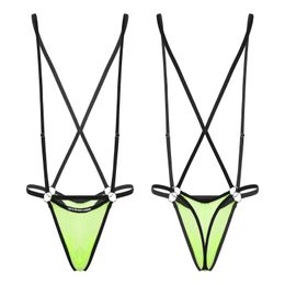 Men's G-Strings Men Adults 1Pcs Pure Mesh Bulge Pouch G-string Bodysuit Adjustable Straps See-through Jockstrap Underwear Suspenders Thongs