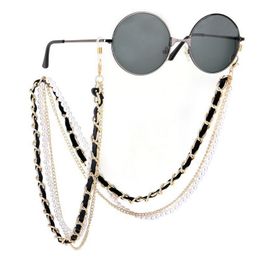 Multilayer Metal Pearl Sunglass Chain Women Men Fashion Eyeglasses Chains Eyewear Accessories Gold Silver