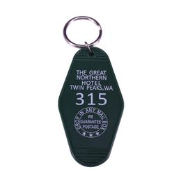 Keychains The Great Northern El Key Tag Fob Room #315 Twin Peaks Keychain Film Location Keyring Vintage GreenKeychains