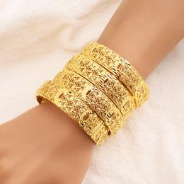 Bangle 4pcs/LotGold Moon-bud Sleeve Bracelet For Women Ethiopian Middle Eastern Wedding Jewellery African GiftBangle