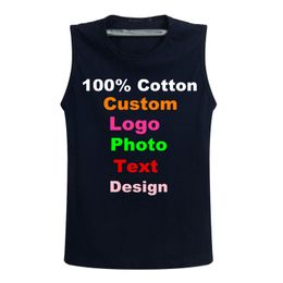 Men Tanks Vest Cotton Sleeveless High Elastic Custom P o Printed Text shirt Man Male Punk Oversized Boy Tee Top shirts 220621