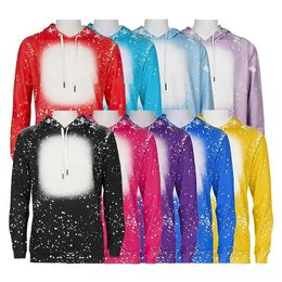 Sublimation Bleached Shirts Sweater Heat Transfer party favor Bleach Shirt Bleached Polyester T-Shirts US Men Women Supplies sxmy24