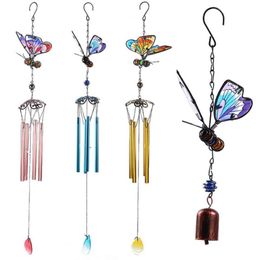 Decorative Objects & Figurines Colorful Butterfly Pendant Wind Chimes Indoor Outdoor Porch Balcony Garden Decor Curtain Decoration