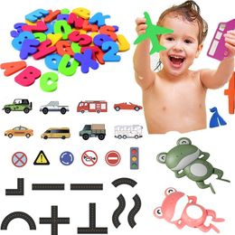 Baby Puzzle Bath Toy EVA Alphanumeric Letter Paste Kindergarten Cognitive jigsaw Bathroom Early Education DIY Sticker Kids Toys 220531