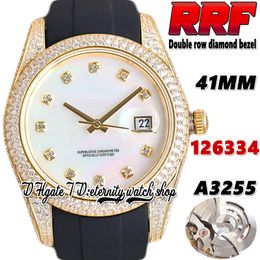 RFF Latest jh126334 A3255 Automatic Mens Watch tw116238 ew126303 Mother of Pearl Dial Stainless Steel Iced Out Diamonds Case Rubber Strap eternity Jewelry Watches