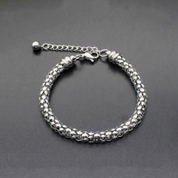 Charm Bracelets Stainless Steel 6MM Keel Chain Bracelet Fashion Men's Jewelry Braided Pulseira Masculina Christmas Gift Drop