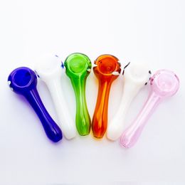 Chinafairprice Y197 Colourful Smoking Pipe About 4.1 Inches Tobacco Spoon Bowl With Random Number On It Dab Rig Glass Pipes