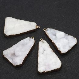 white gems Canada - Pendant Necklaces Fashion Crystal Triangle Chakra Power Stone White Gem Jewelry Making DIY Necklace Earrings Gift AccessoriesPendant