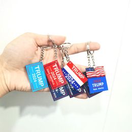 2024 trump key chain us party Favour president election flag pendant stainless steel tags ill be back keyring mixed styles gifts