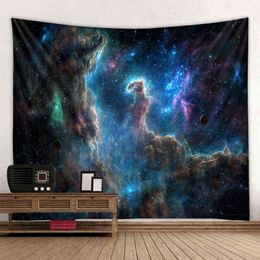 Universe Space Nebula Large Art Wall Carpet Printed Cladding Psychedelic Hanging Beach Towel Mandala Thin Blanket Yoga J220804