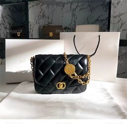 5A Top women's handbag bag sheepskin handbag fashion badge gold chain flip wallet cross designer handbags luxury shoulder bag