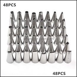 Baking Pastry Tools Bakeware Kitchen Dining Bar Home Garden 48Pcs/Set Good Quality Stainless Steel Icing Dh3Is